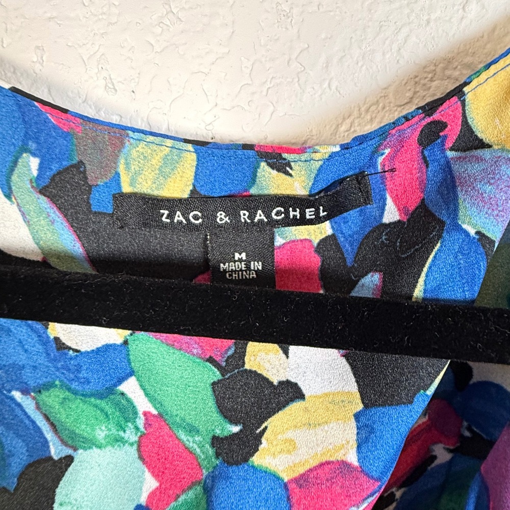Zac & Rachel Multicolor Floral Sleeveless Blouse Top - Medium - Picture 2 of 5